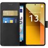 Hülle - Phonillico® - Xiaomi Redmi Note 13 5G - Geldbörse Schwarz - Lederoptik - Videoständer