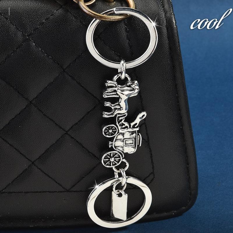 Car Key Double Chain Extended Accessories Personalized  Carriage Long Short Chain Bag Hanging Decoration