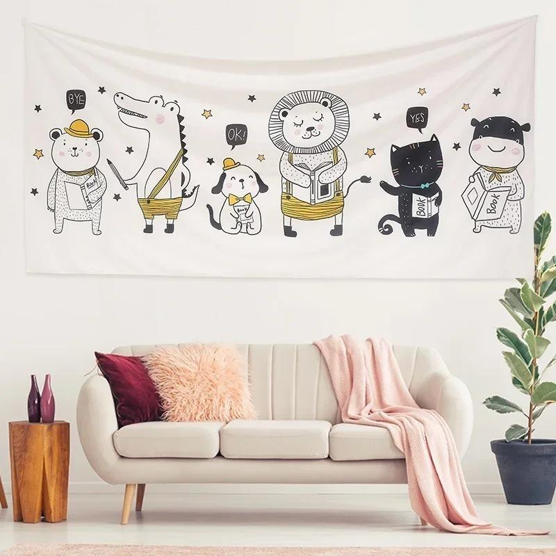 Simple Small Animal Decorative Tapestry Home Wall Living Room Office Decorative Tapestry