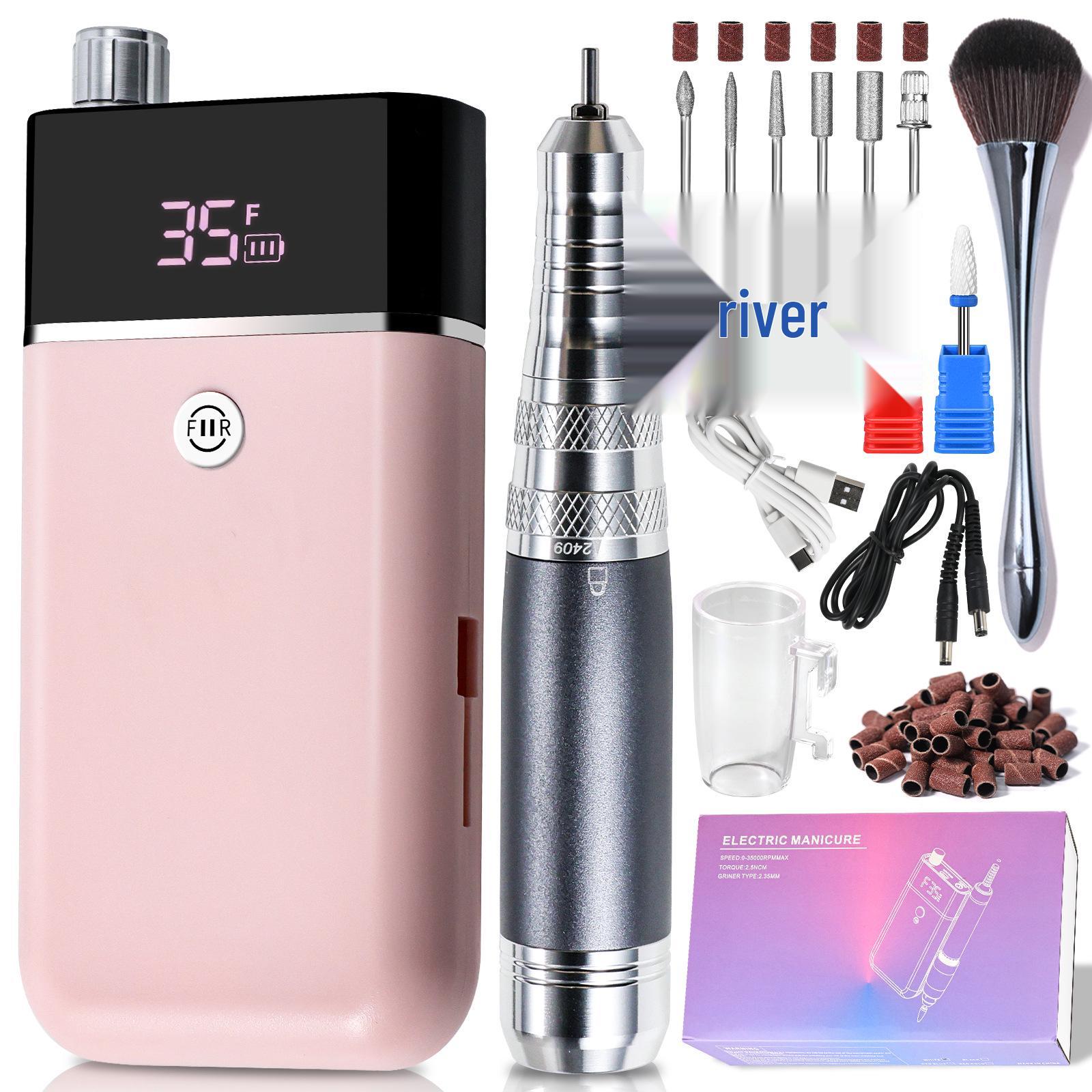 

High-Speed Low-Noise Rechargeable Electric Nail Grinder розовый