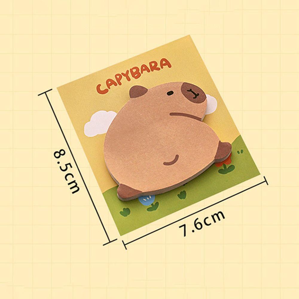 4 Pcs/Bag Durable N Times Sticky Notes Kawaii Message Paper Capybara Memo Pad  Students