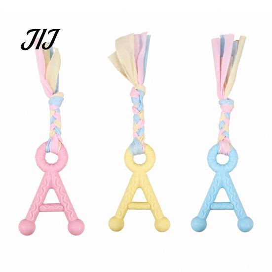 Alphabet Chew Toys A-Letter Dog Toy with Braided Rope, Tug of War Pet Boredom Gum Friendly Toy, Puppy Teeth Cleaning for Small Medium Breed Dogs