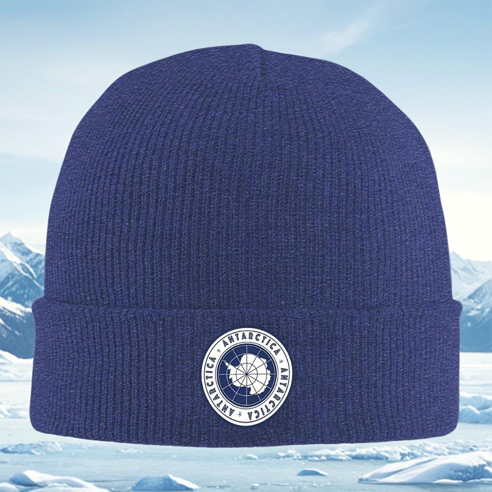 Antarctica Circle Earth Map Symbol Knitted Hat Unisex Women Unisex Beanie Pullover Cap Winter Thermal Warm Christmas Outdoor Cyclin