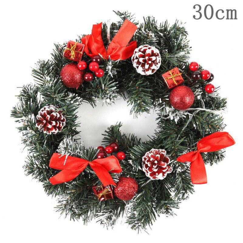 Christmas Wreath With Battery Powered LED Light String Front Door Hanging Garland Holiday Home Decorations