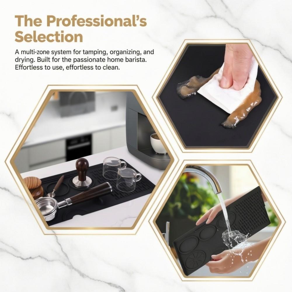 Waterproof Espresso Tamping Mat Silicone Portafilter Silicone Pad Coffee Tamper Mat Home Use