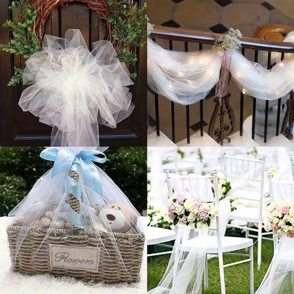 15/30cm Width Tulle Mesh Ribbon DIY Craft Tulle Fabric Ribbon Roll Netting Spool  Baby Shower