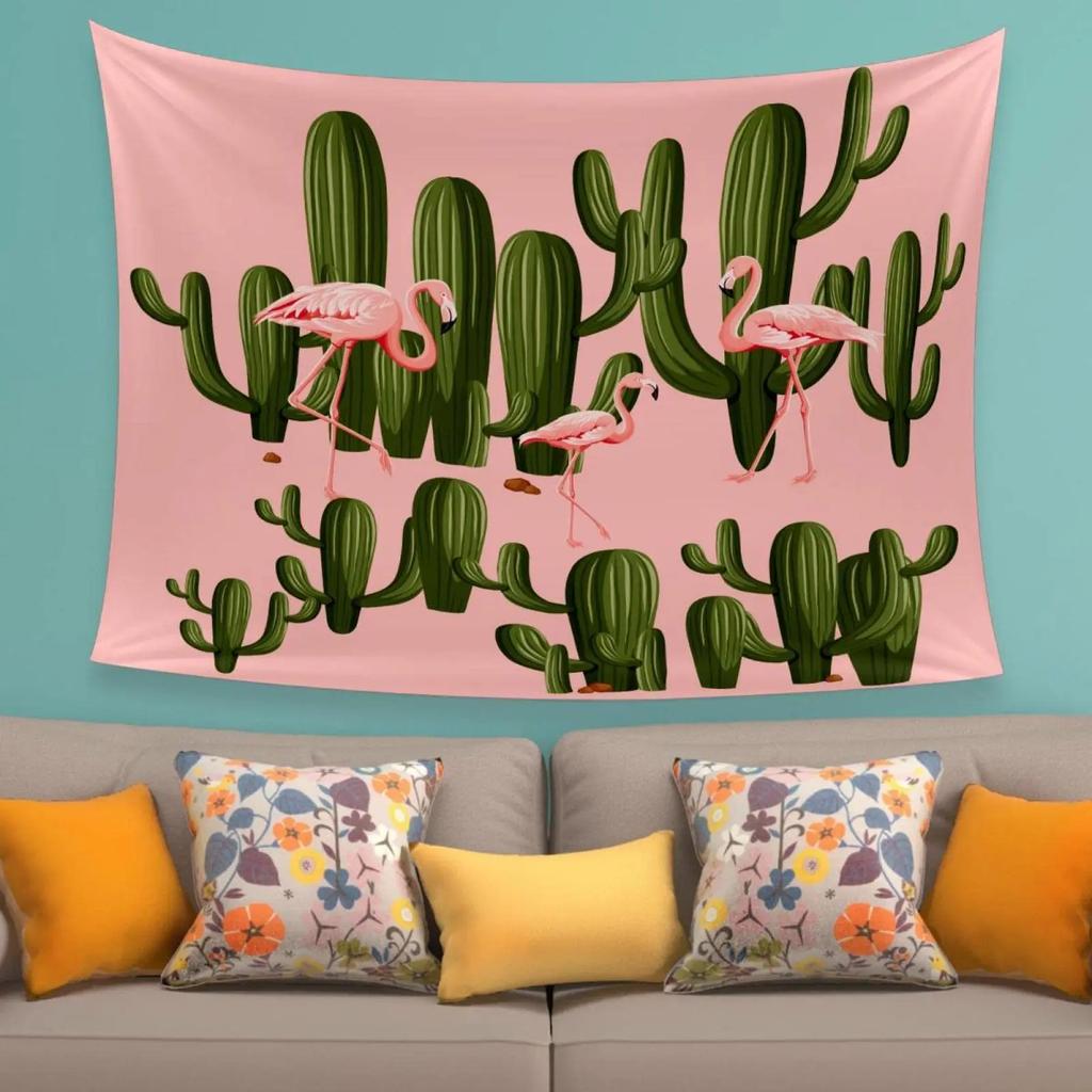 Flamingo Tropical Beach Tapestry Hippie Flamingo In Beach Seaside Tapestries Wall Hanging Art for Bedroom Living Room Dorm Home