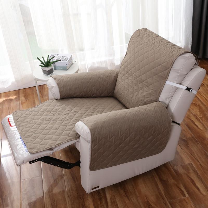 Washable Quilted Sofa Cover Removable Recliner Towel Solid Color Couch Slipcover Nordic Armchair Sofa Cover Dog Cat Pet Sofa Mat