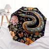 1pc Snake and Floral Illustration Umbrella with Plastic Handle,Suitable for All Seasons Home Travel Outdoor UmbrellaM1306