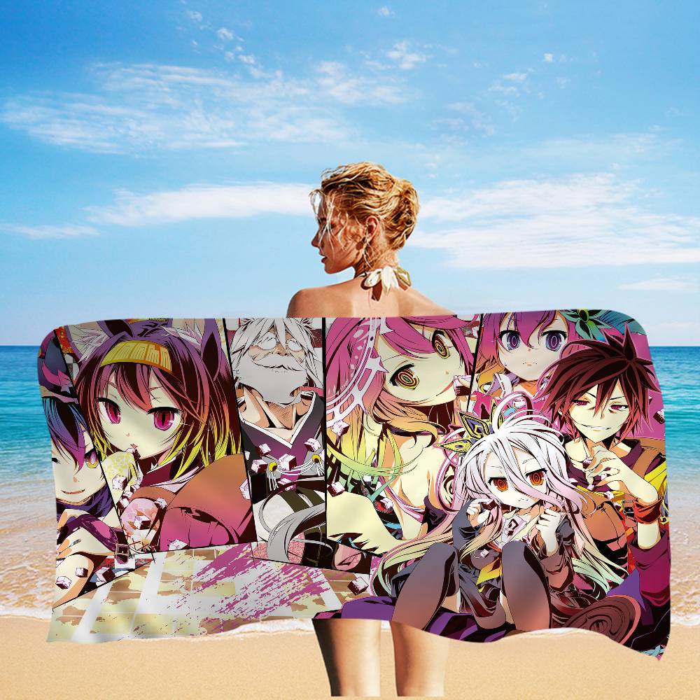 Game No Game No Life Big Microfiber Beach Towels Quick Dry Towel Sand Beach Towels Pool Towel for Travel Swim Pool Yoga