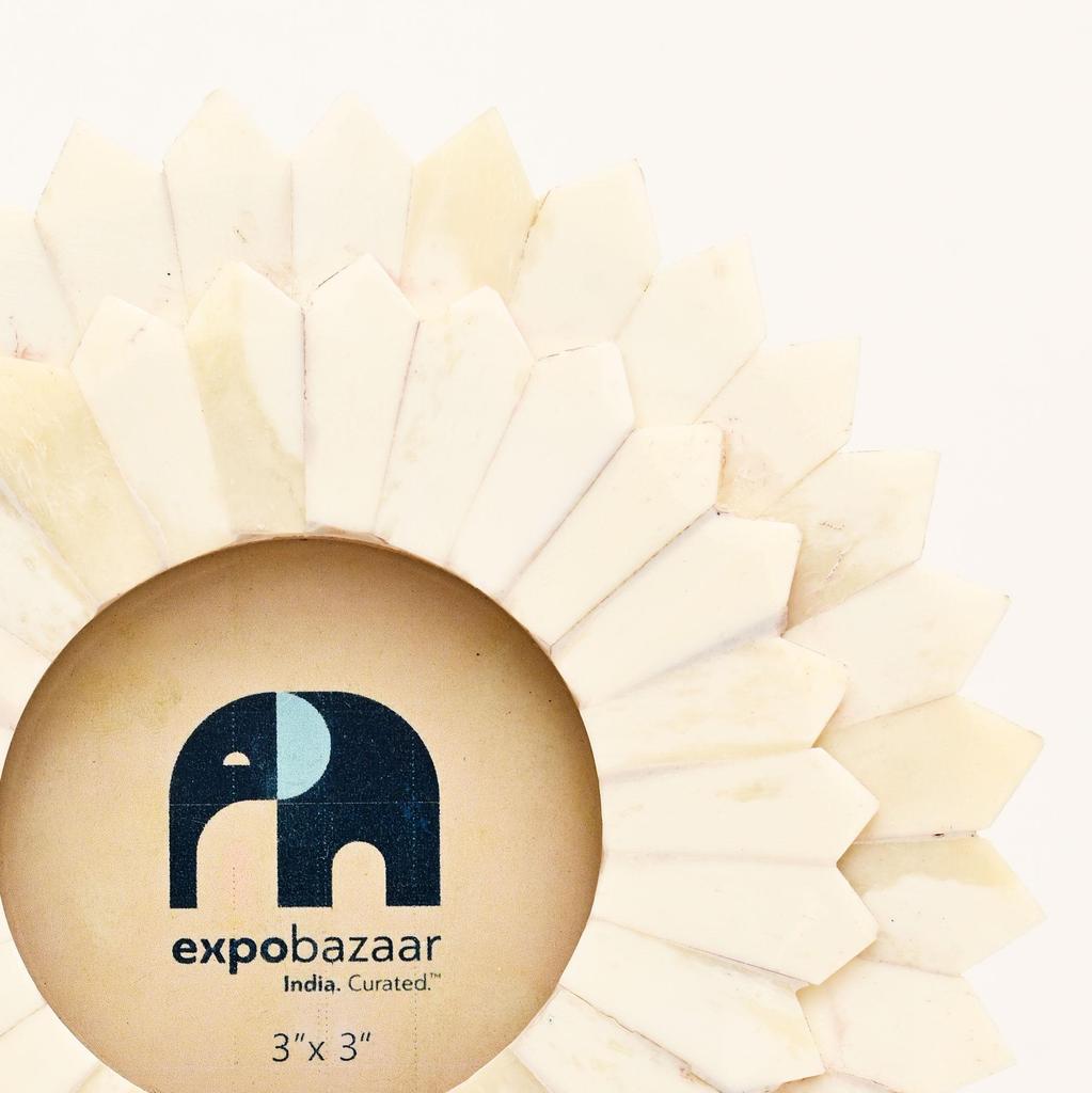 Bone Inlay Sunflower Photo Frame – Handcrafted 3x3 Decorative Frame