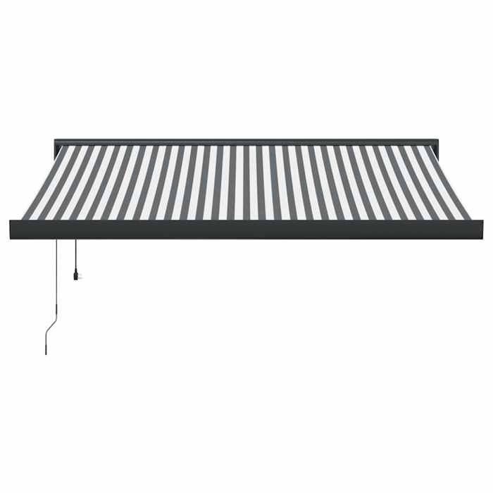 VidaXL Auvent rétractable anthracite et blanc 3,5x2,5m tissu/aluminium, store, auvent de patio, auvent de fenêtre, stores, 3216139