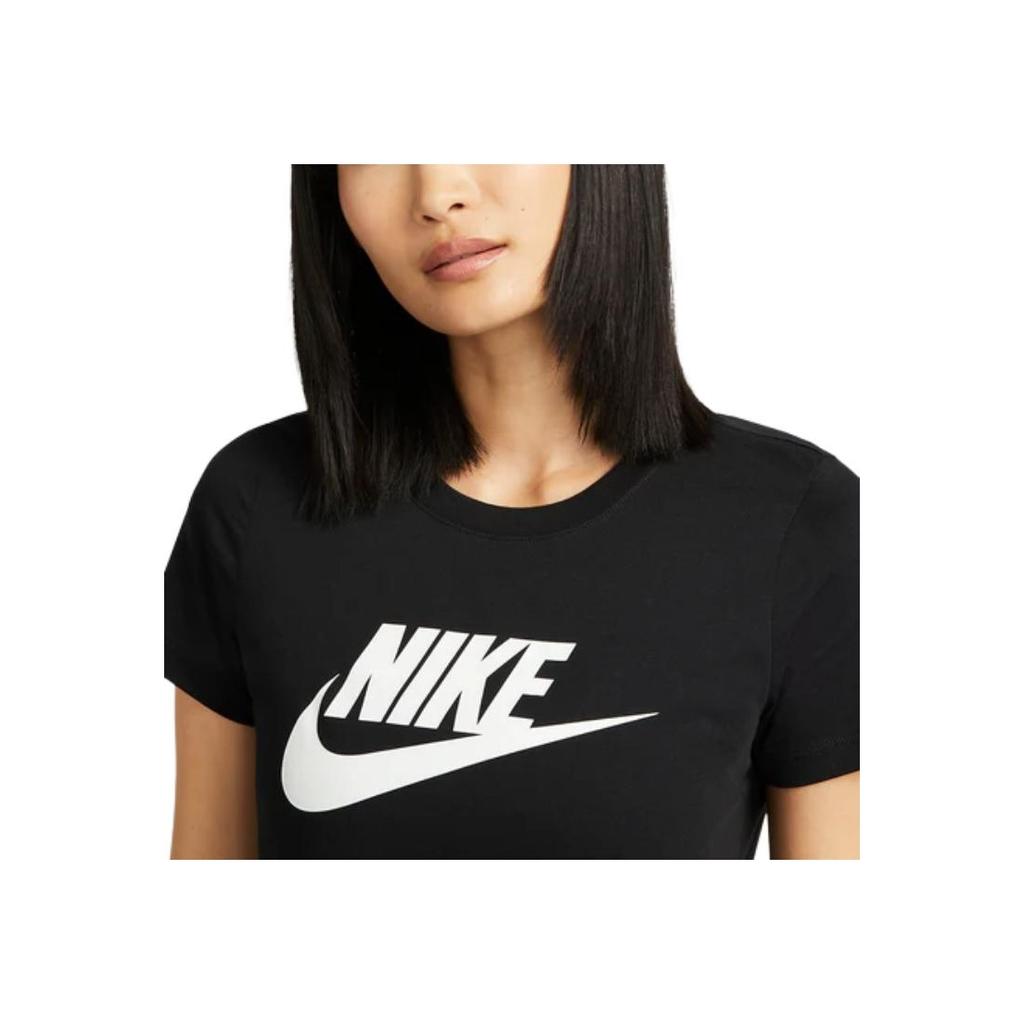 New Nike Set In Sleeve T Shirt Women's Black White DV6095-010