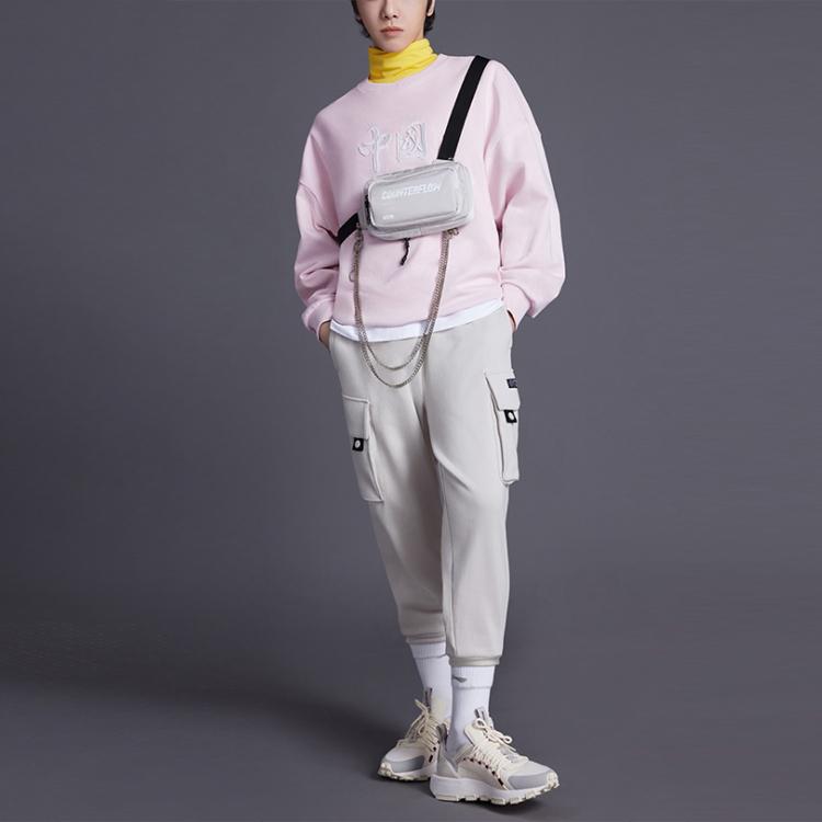 Li-Ning Sports Fashion Series Loose Sweatshirt Unisex Tops Pink AWDRH35-4