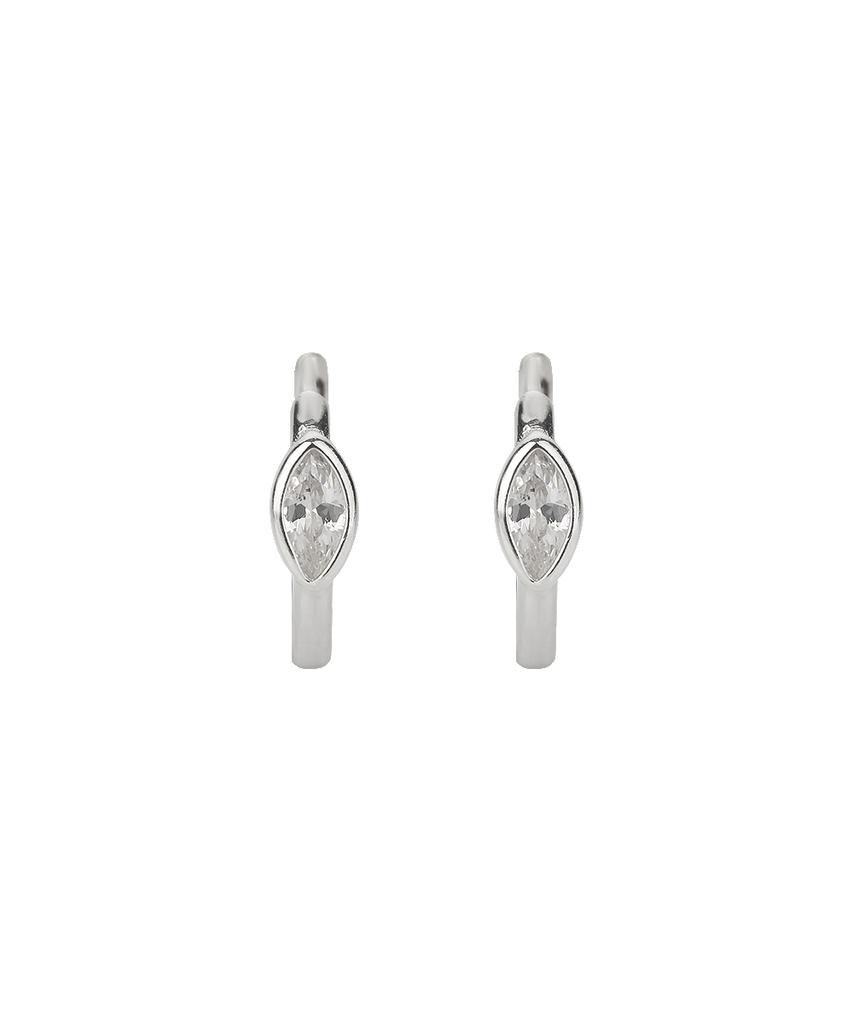 Xanadu Oval Cubic Earrings | Silver