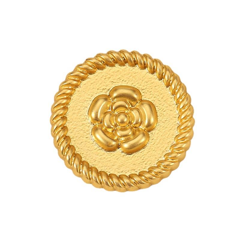 10pcs Beautiful Hollow Flower Shank Buttons High Quality Full Metal Round Buttons Woman Clothes Accessories