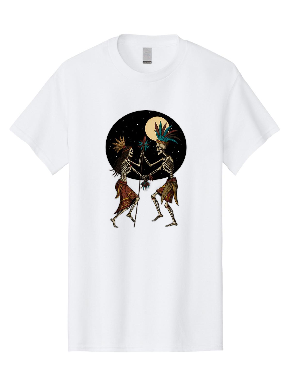Dancing-Skeletons-3 Mens Graphic Tee, 100% Cotton, Casual Summer Wear S