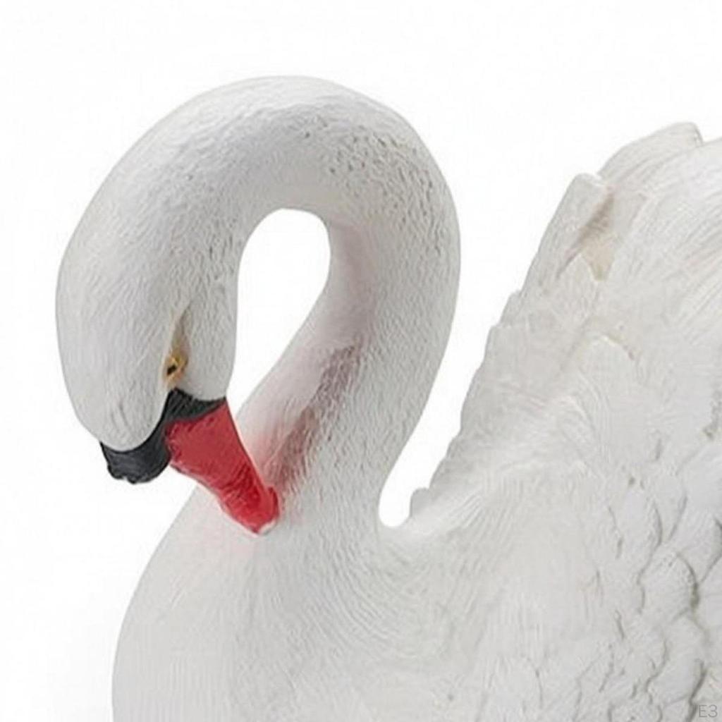 Float Swan Figurine White Statue Adorable Housewarming Gift Patio Lawn Yard Ornament Resin