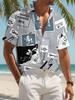 [Printed Design – Not Textured] Men's Casual Cyberpunk Newspaper Print Shirt – A Perfect Gift