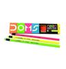 DOMS Neon Rubber Tipped HB/2 Graphite Pencils Box Pack 20 With Free Sharpener for School Art Writing Use Stationery Set
