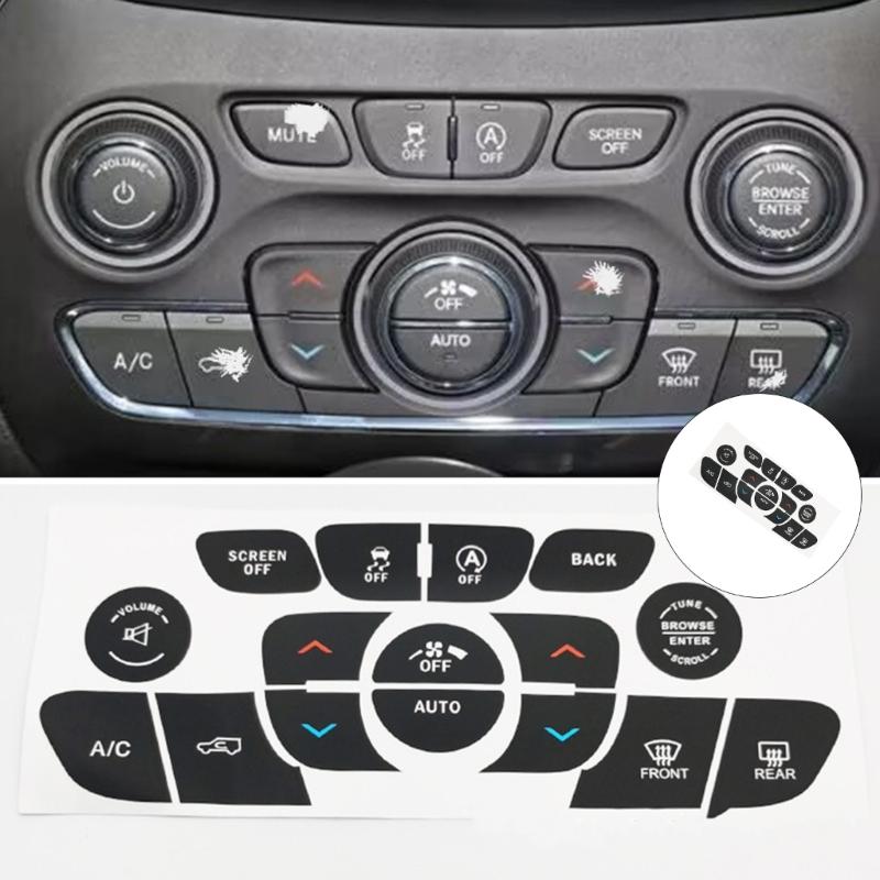 Curacy Fit Control Button Repair Sticker 3D Textured Panel Button Cover Not Scratch Film Car Spare Part for Car