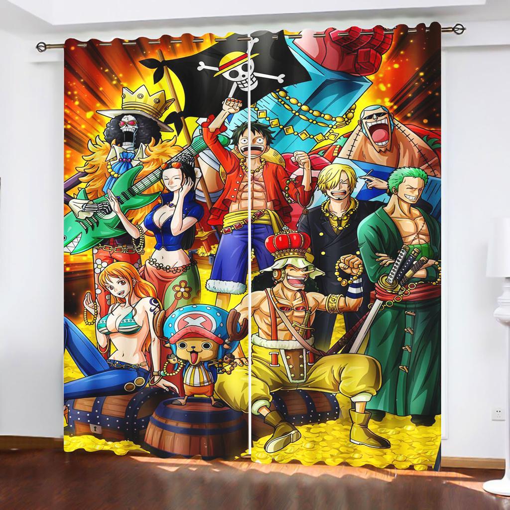 Rideau occultant Monkey D Luffy, One Piece, Polyester, Animé, Convient pour Chambre à coucher, Enfants, Adulte, Décoration de pièce, Cadeaux