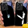Funny Devil Eyes For Xiaomi Redmi 13C Note13 12 Pro Plus 5G Note 9 13T Pro POCO X6 F5 F6 Black Tempered Glass Phone Case
