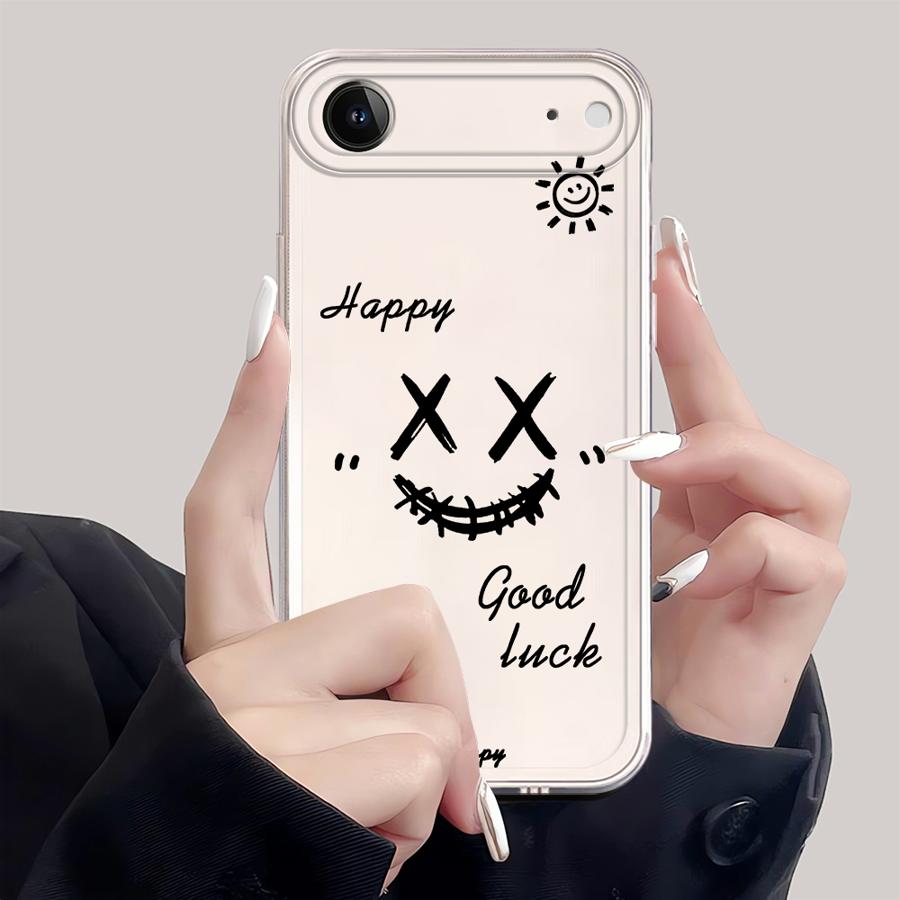 Happiness Good Luck Phone Case for Apple iPhone XR 12 7 8 14 15 Air 13 Mini 12 Pro MAX 17 16 Plus 16e 11 Face Soft Cover