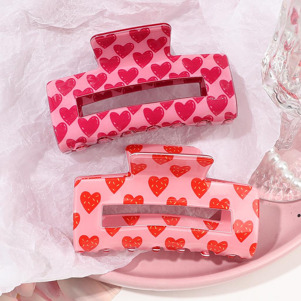 Valentine's Heart hair clips,3.3 Inch claw clips cute, Non-slip clips for Women and Girls,Cute claw clip for Valentine's Day