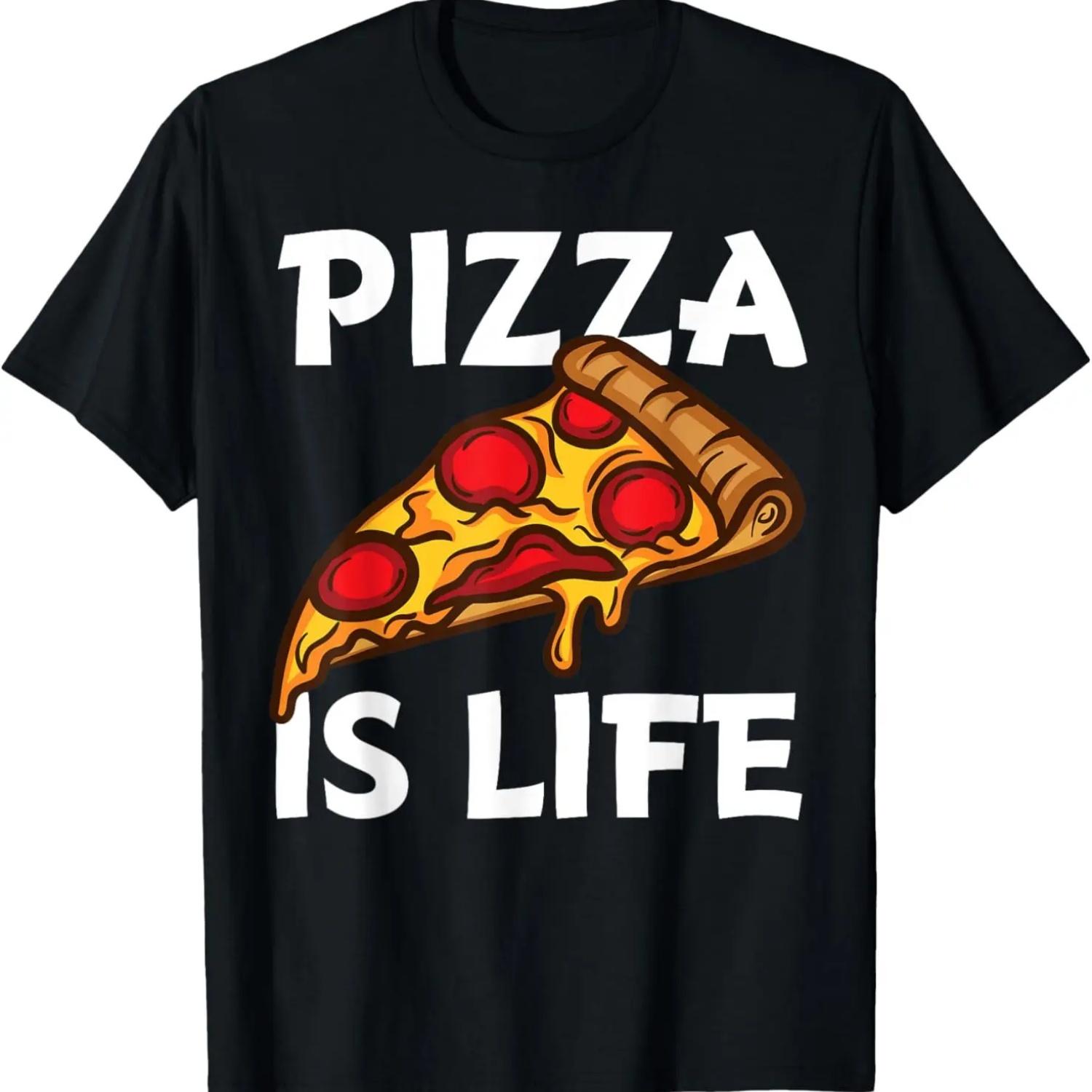 Funny Pizza Gift For Pizza Lovers Boys Girls Pizza Is Life T-Shirt S чёрный