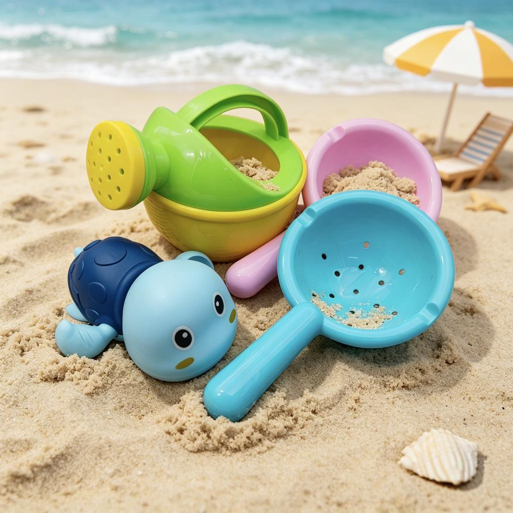 Baby Bath Toys Watering Can Scoop and Spinner Set Safe Plastic Bathing Toys for Infant Toddler Water Play and Sensory Development