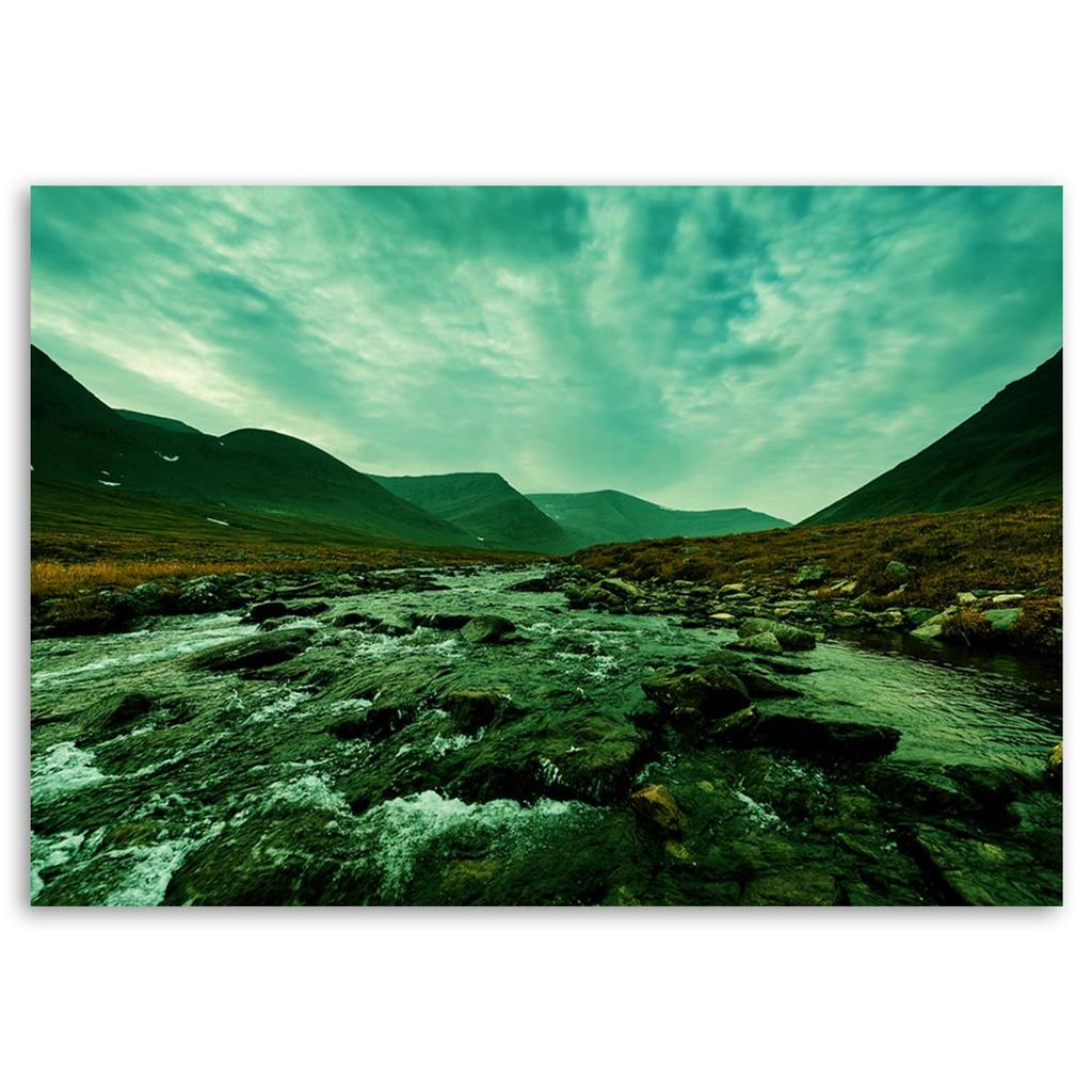 Canvas print, Mountain river landscape in green
