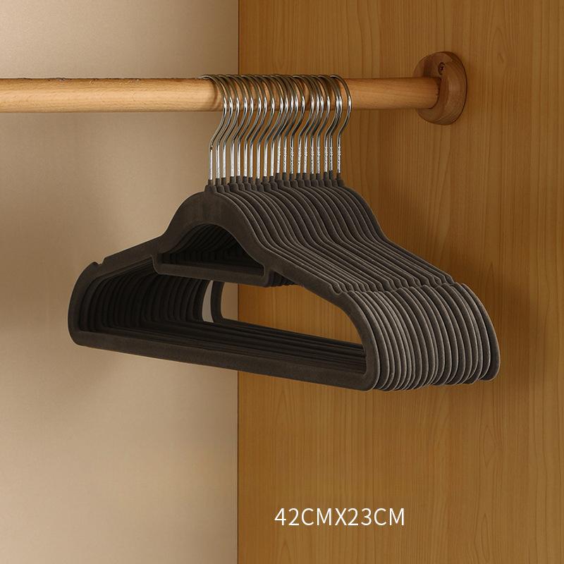 Flocking Hangers Plastic Non-Slip Clothes Support Adult Multi-Functional Wardrobe Storage Clothes Hanging Seamless Household Drying Hangers