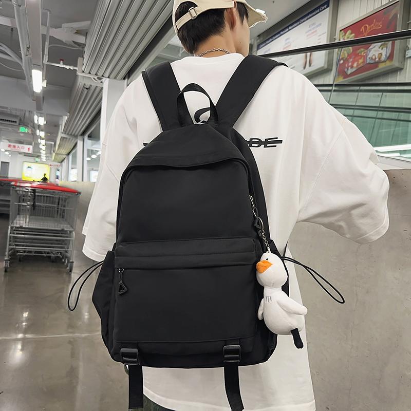 Large Capacity Student Schoolbag Solid Color Women Backpack Men Travel Backpack