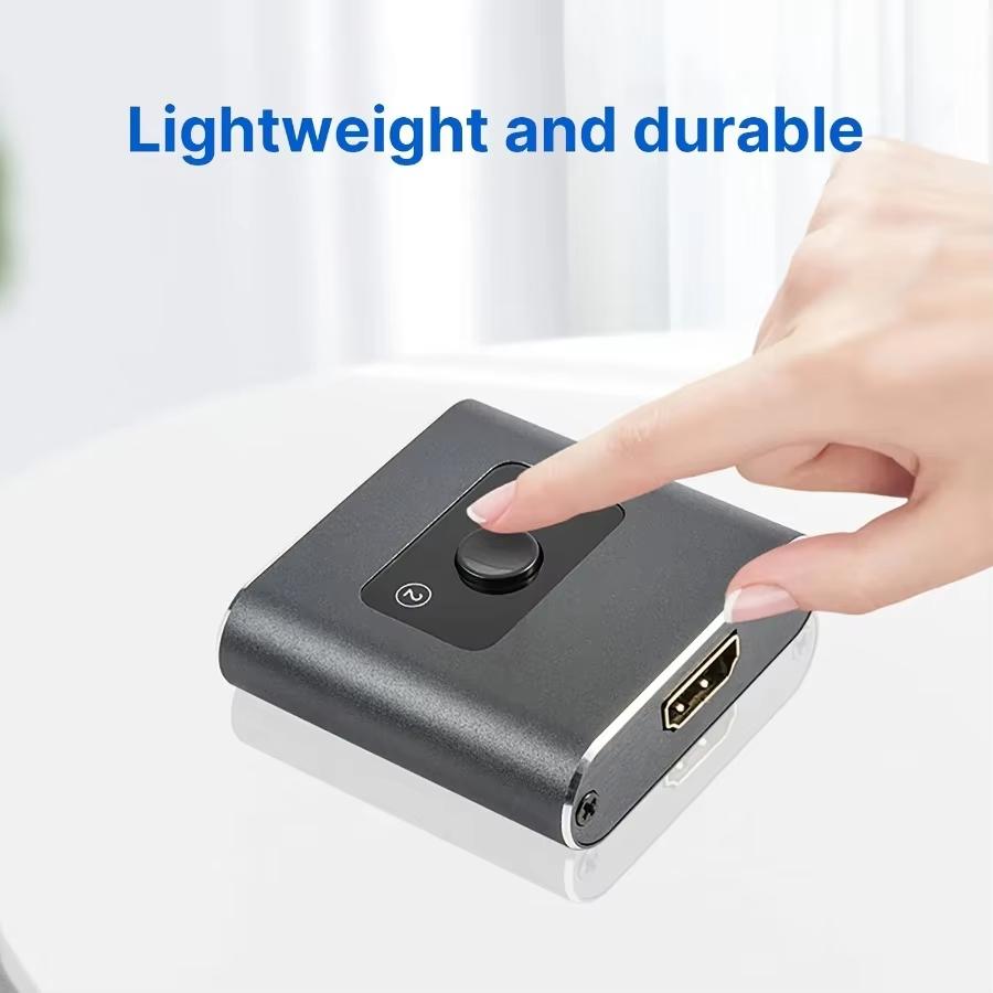 HDMI TV 4K Switcher 2 In 1 Out Distributor Converter 1 In 2 Out Bidirectional Switching for Blu Ray Player PS3 Projector Monitor