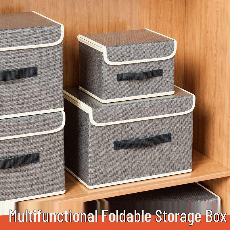 Dustproof Foldable Storage Box for Clothes, Toys, and Underwear - Large Bin for Bedroom Organization