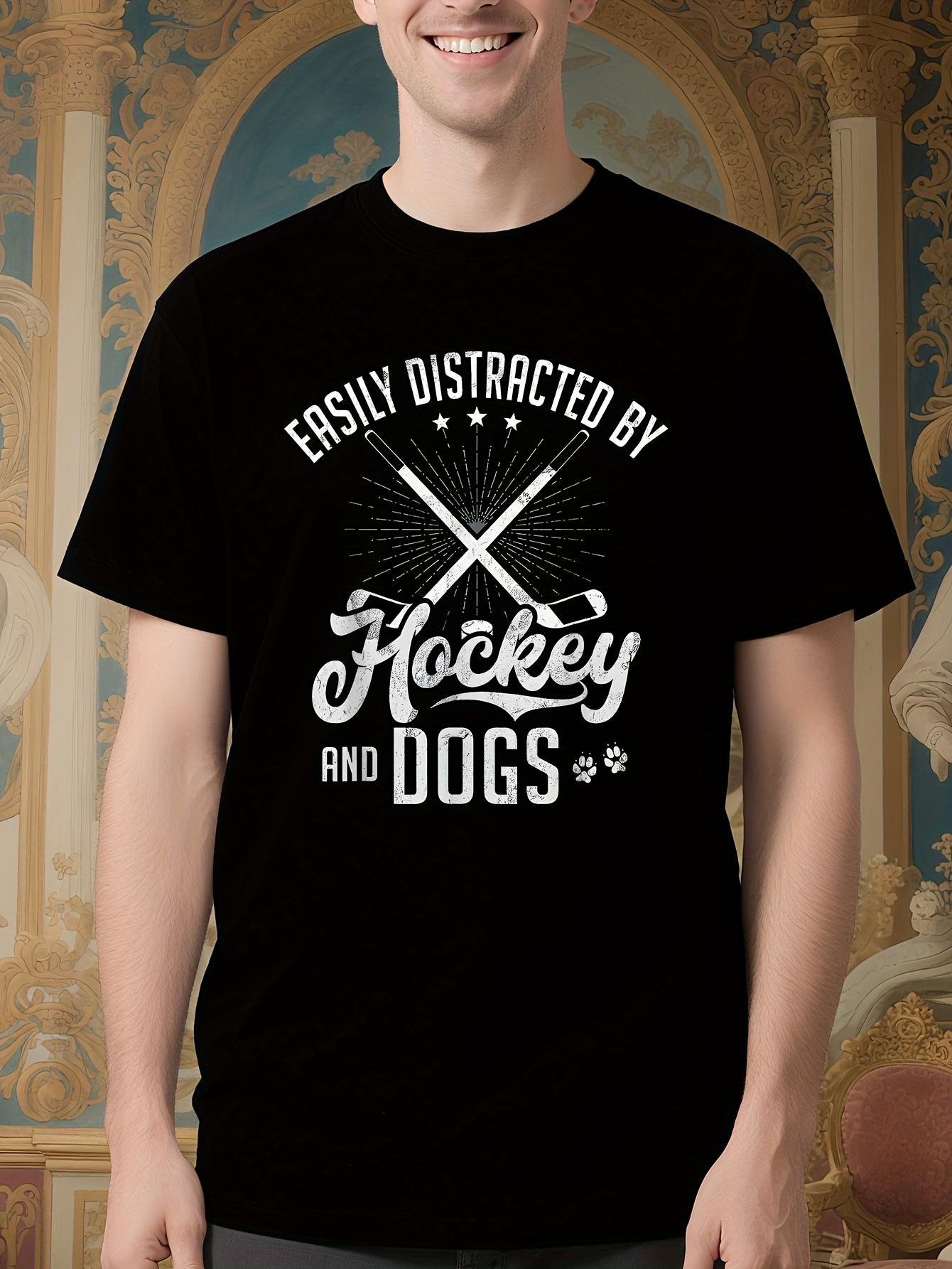 Plus Size Black Sports Tshirt with a 220G Print for Hocke... XXXL