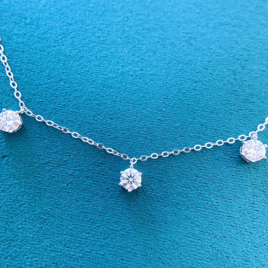 S925 Sterling Sliver 2.5-5CT VVS1 D Color Real Moissanite Chain Necklaces for Women Wedding Fine Jewelry Drop Shipping