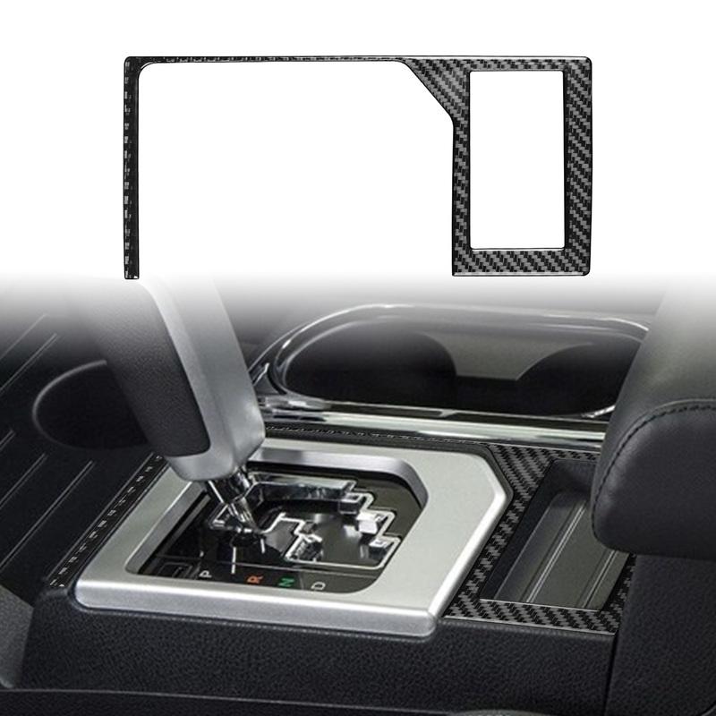 For Toyota Tundra 2014- Real Carbon Fiber Stickers Central gear shift storage Panel Car Accessories Interior decorative