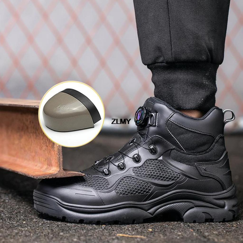 Men's Fashionable Safety Boots, Anti Smashing and Anti Piercing Safety Boots with Steel Toe Caps, Construction Work Boots