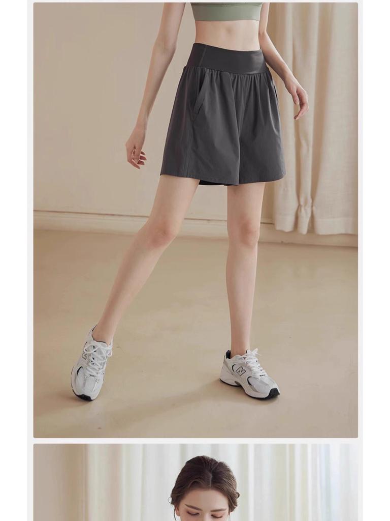 Women's Plus Size Quick Dry High Waist Sports Shorts - Summer Outerwear, Loose Fit, Running Capris.
