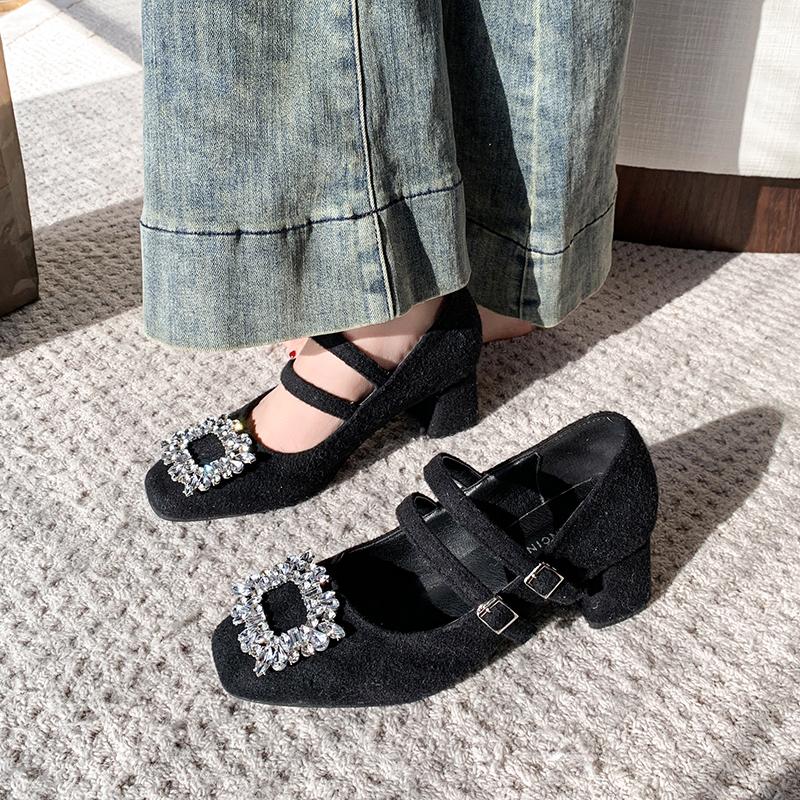 Mode 2025 Damenschuhe Schnallenriemen Damen High Heels Mode Leopardenmuster Büro und Karriere Neu Kristall Bestseller Heels Damen