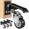2.5" Retractable 360° Swivel Casters 4pcs Workbench Caster Wheels Side Mounted Adjustable Stepdown Wheels for Tables