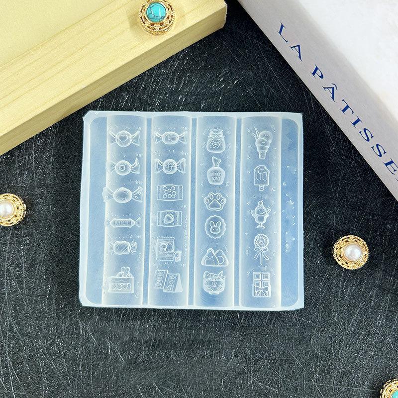 Nail Mold Silicone Cartoon Candy Nail Art Decorations Nail Polish Filling Mold Diy Relief Design Stereoscopic Manicure Tools