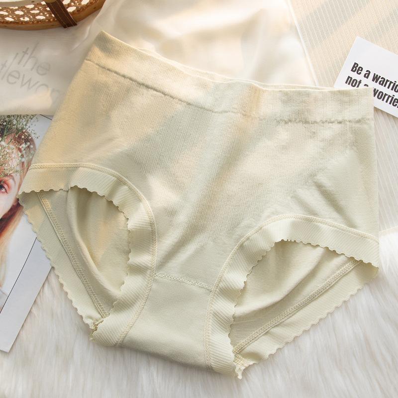 Ladies Spring and Autumn Lace Ear Side Belly Pack Hip Naked Sense Antibacterial Crotch High Waist Triangle Briefs