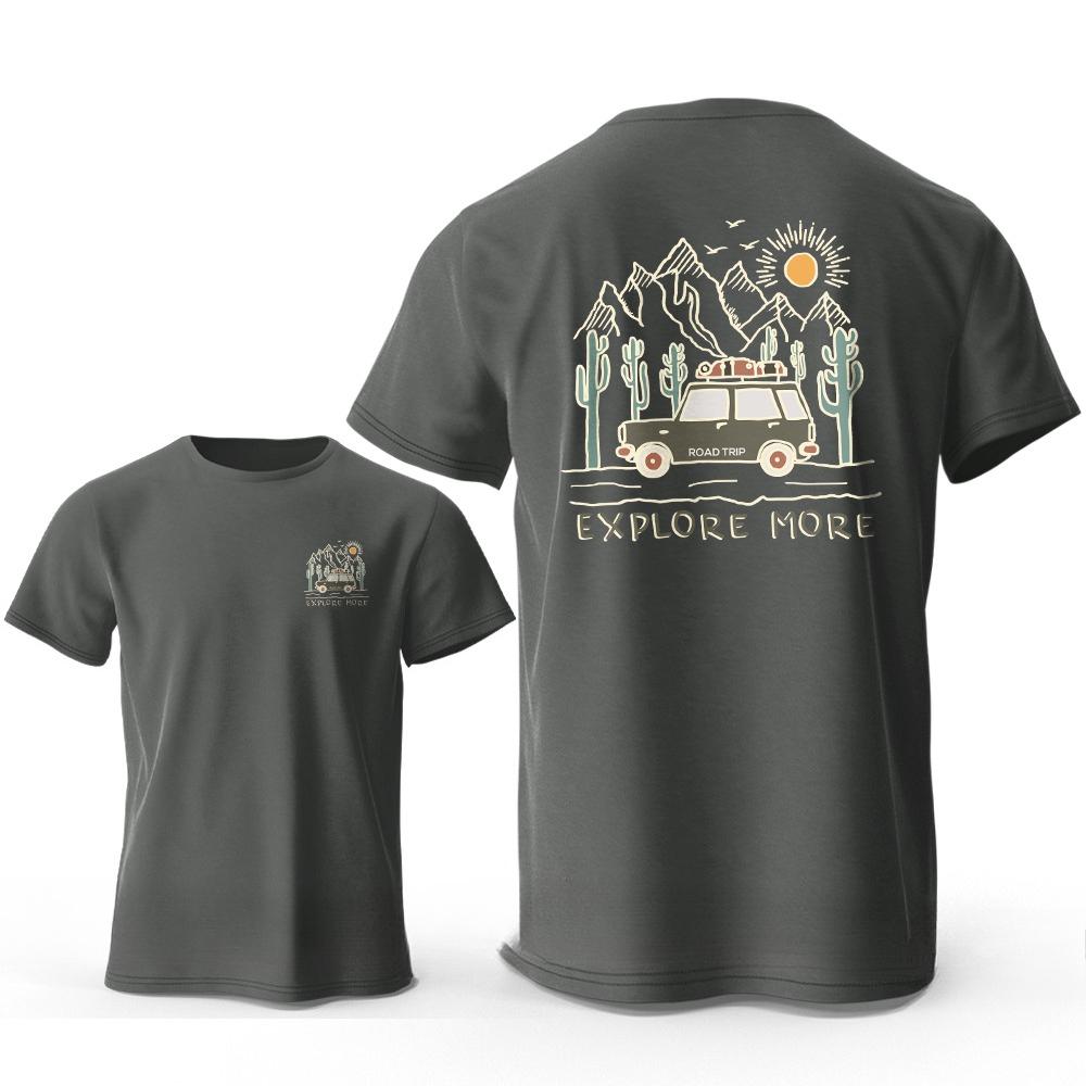 Explore More Printed Tshirt Cotton Adventure Graphic Tees For Unisexs Clothing Unisex 2026 Summer New Tops Wanderlust Streetwear