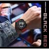 SANDA Retro Square Double Display Electronic Watch Night Light Waterproof Business Leisure Men's Watches Sports Silicone Strap Wristwatch