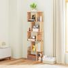 5 Tier Bookshelf S Shaped Storage Shelf With Shelves 60 X 24 X 184.5 Cm Natural Wood Effect