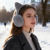 Earmuffs For Women Cute Windproof Foldable Plush Cover Winter Women Running Cat Ear Warmers For Kids Girls Cold Weather Outdoor