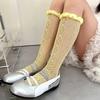 Lace Pile Calf Socks Solid Color Knee Highs Socks Sweet Women's Stockings  Girl